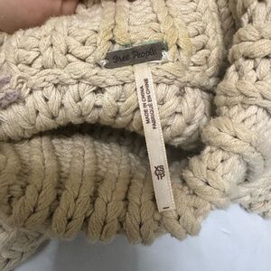 Free People Beige Chunky Knit Sweater